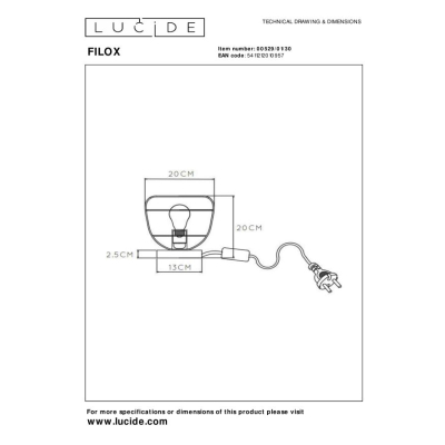 FILOX - Lampa stołowa - 00529/01/30 Lucide